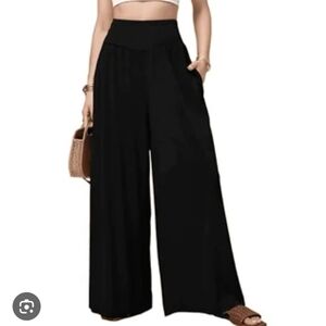 Chic Black Wide-Leg Women's Pants